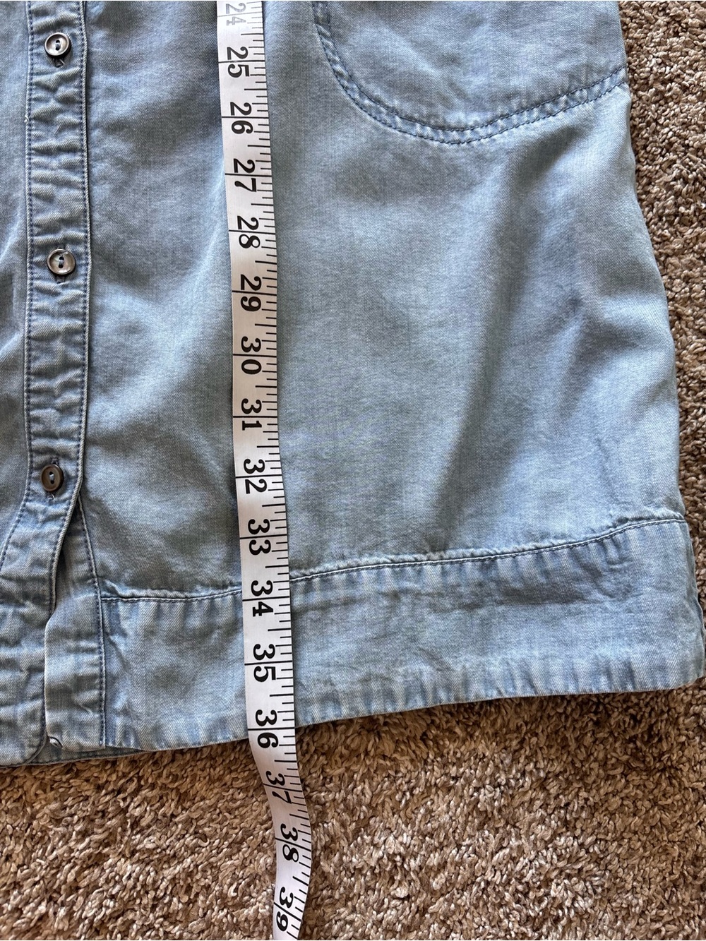 J. Jill Denim Sleeveless Chambray Mini Dress in light Blue collared Small - Picture 9 of 9